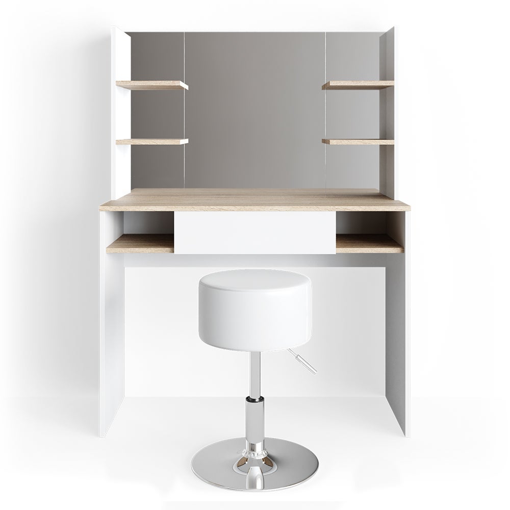 Coiffeuse Beatrice Avec Tabouret – VICCO – Blanc – 3 Tiroirs