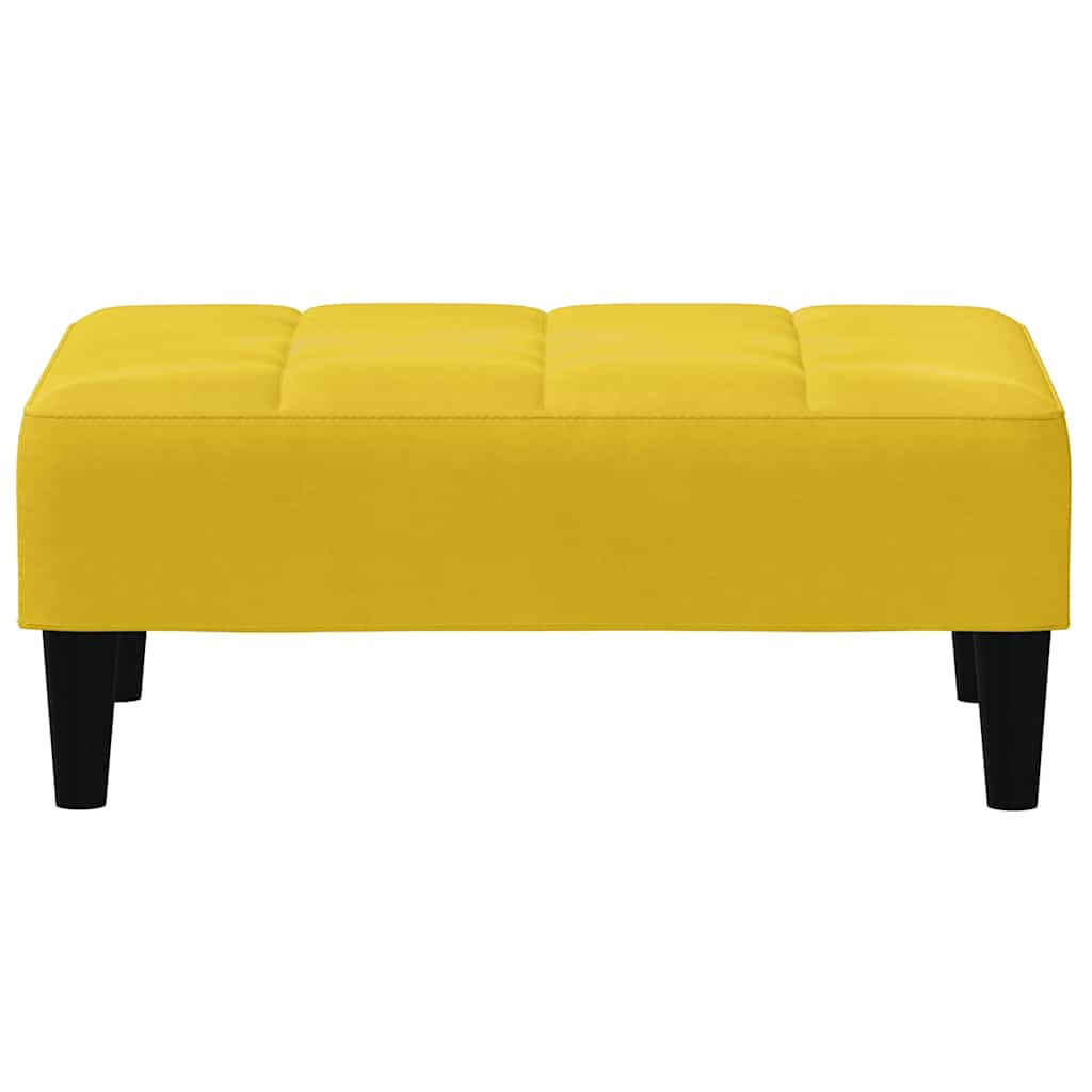 Divano Letto 2 Posti con Sgabello Giallo in Velluto vidaXL - 6