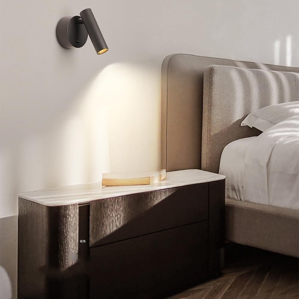 Applique murale LED 5 W orientable (Noire) — Lampe de lecture avec interrupteur, raccordement direct — Luminaire pour chambre, bureau, chevet ou hôtel - 4