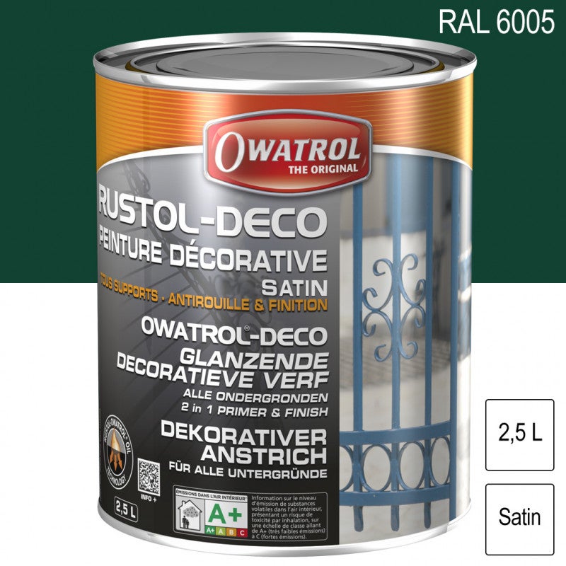 Rustol Zanto Peinture décorative antirouille Rustol Deco RAL 6005 Vert mousse satin ...