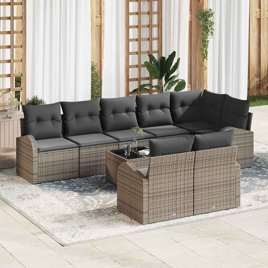 Zestaw Sof na Ogród Szary 55 x 55 x 37 cm polirattan vidaXL