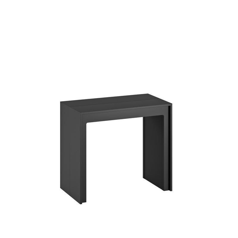 Pinokio - Rozkładany stolik konsolowy (42,5/302,5 x 90 cm) z płyty MDF lakierowanej na czarno