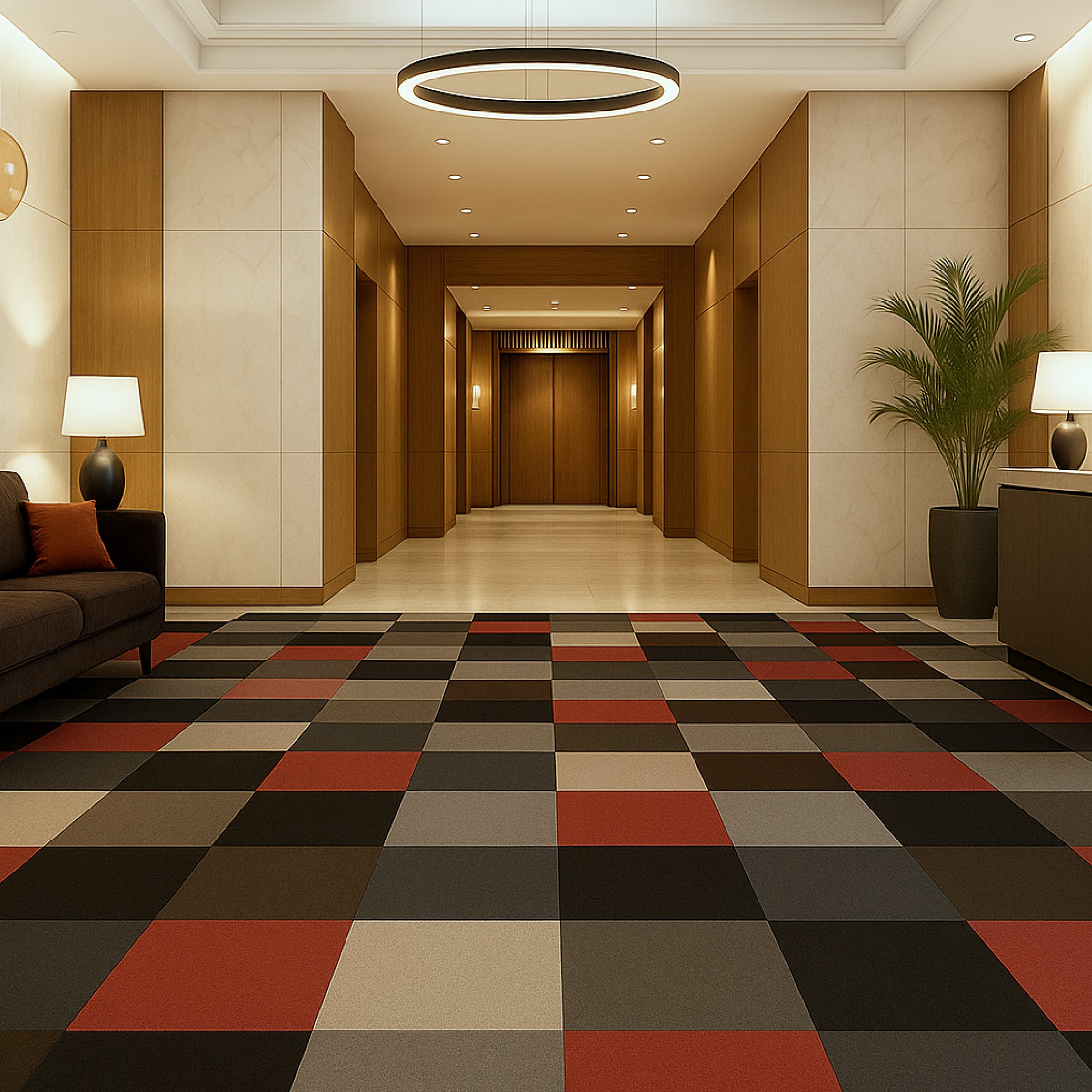 Panel Moqueta Acústico Textil Modular Marrón 50x50 cm | Pack 20 uds (5 m²) | Reciclado, Antideslizante y Suave | Modelo Eco Resonance - 2