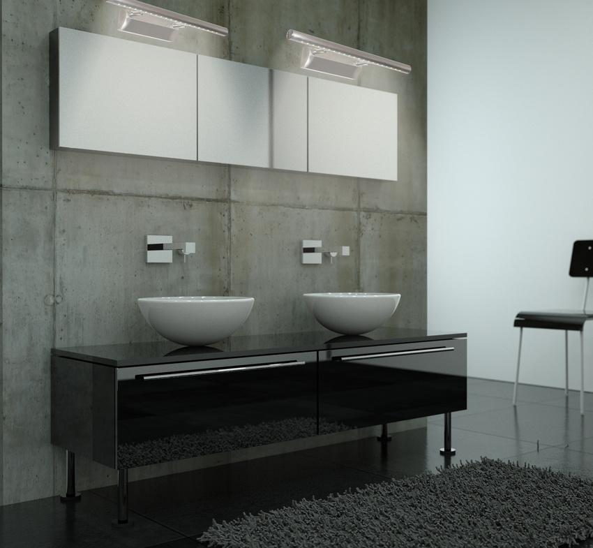 Kinkiet ścienny Forte srebrny LED 5W 6500K 250lm wym: 5 x 40 x 10 cm metal IP20 Candellux