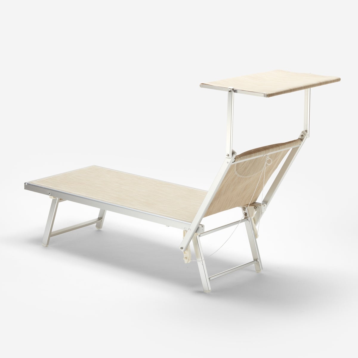 2 Lettini spiaggia mare prendisole professionali in alluminio Santorini - Beige - 6