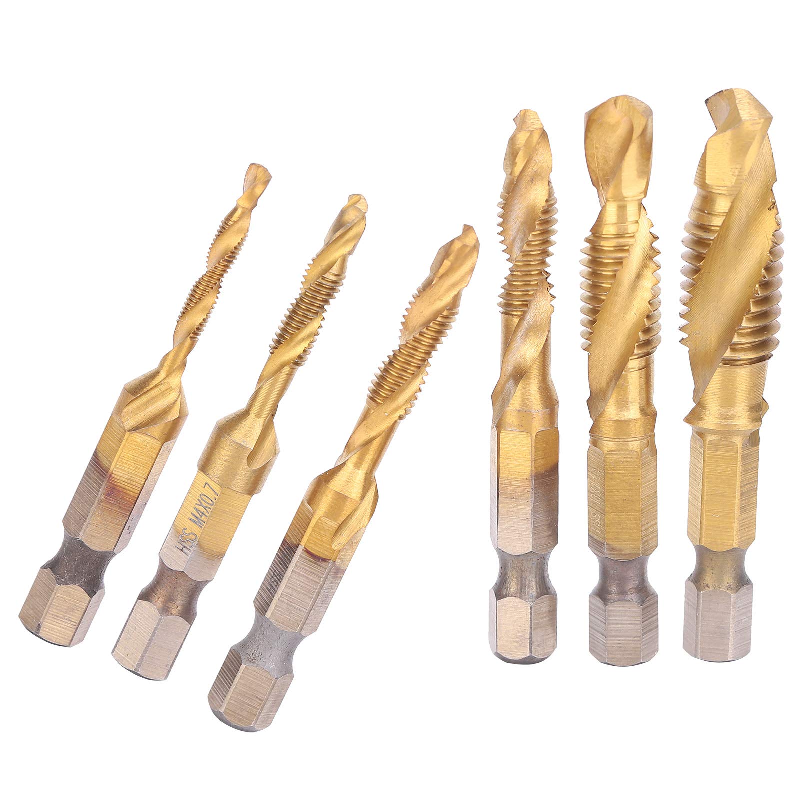 Juego De 6 Brocas Escalonadas De Cobalto Y Titanio HSS 4241 – Incluye Punzón Central Automático – Para Metal, Madera Y Plástico – Accesorios De Bricolaje Profesional