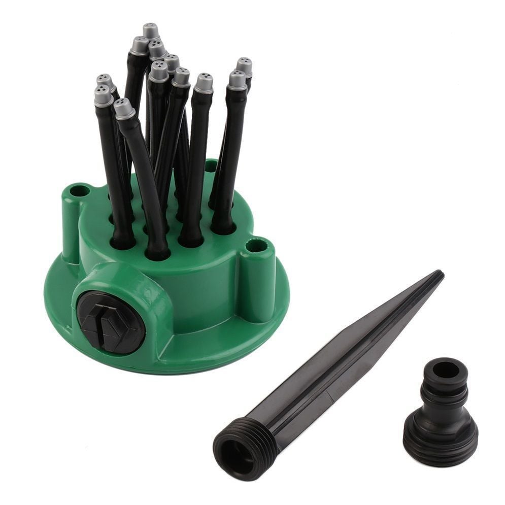 Arroseur automatique multi-têtes à 360 degrés pour jardin, système d'arrosage en plastique pour pelouse et jardin - 7