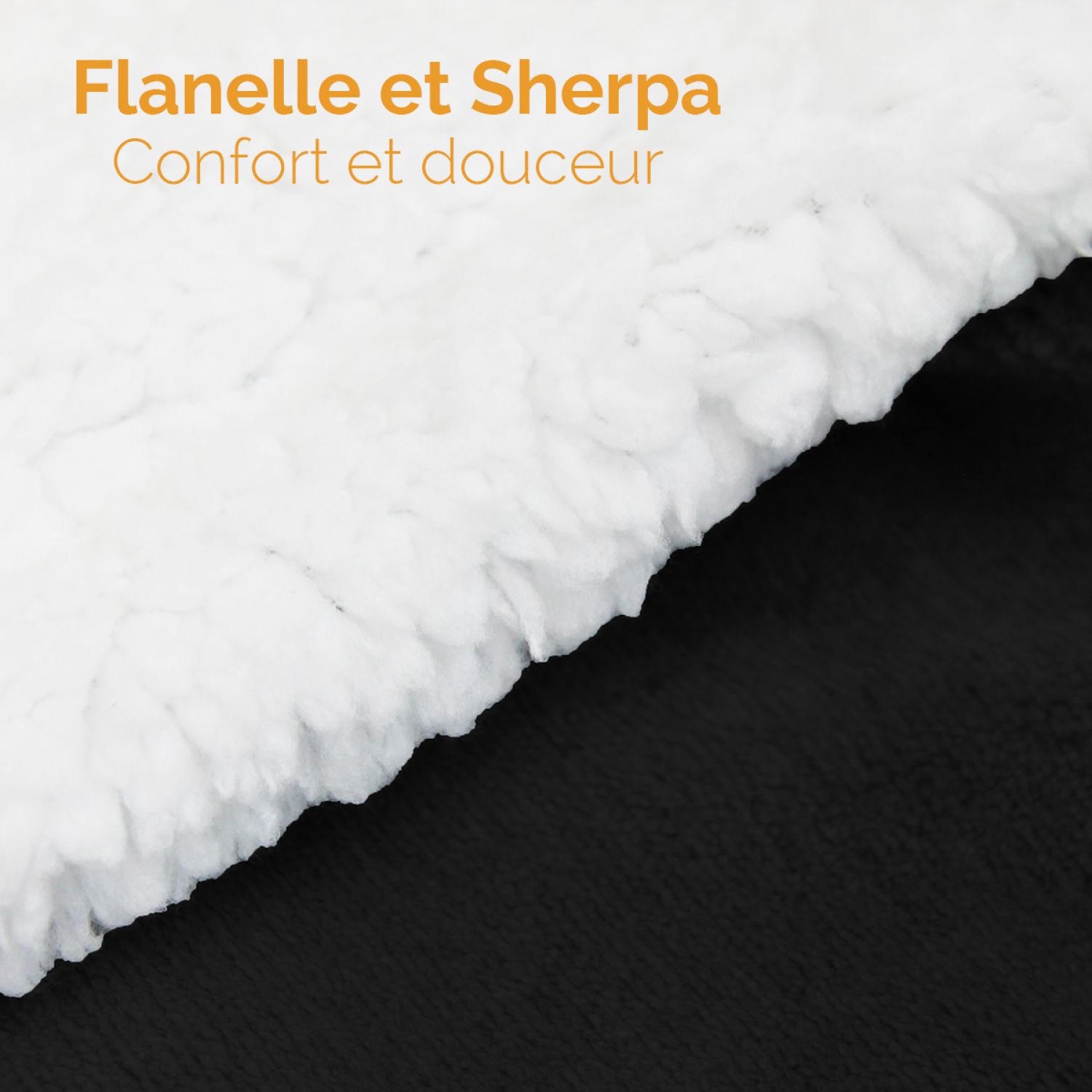 Couverture, plaid polaire 150 x 200 cm en flanelle et sherpa ultra doux - Noir - Vivezen - 2