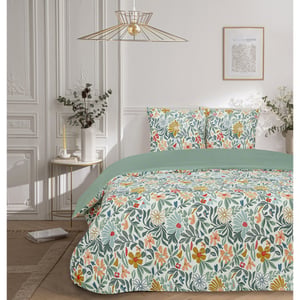Parure de lit en satin de coton biologique GOTS, Quatre Feuilles - Alexandre Turpault