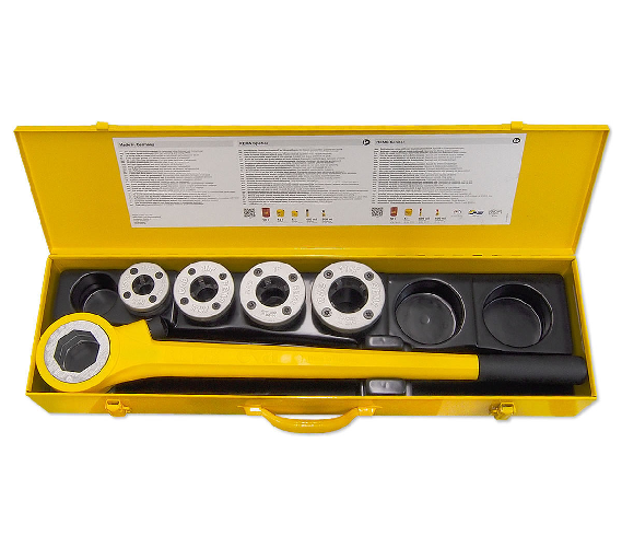 Filière à main avec têtes de filetage à changement rapide eva Set R 3/8 - 1 1/4