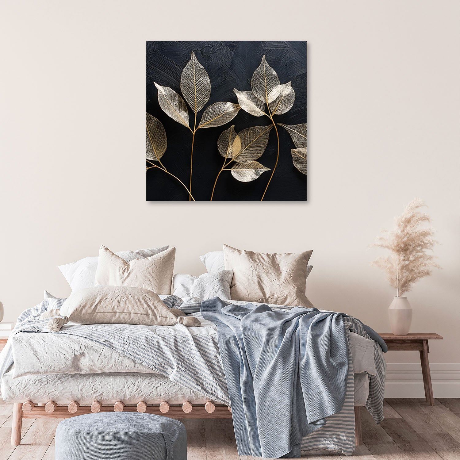 Obraz na płótnie, Minimalizm Liście Rośliny Glamour Abstrakcja 50x50
