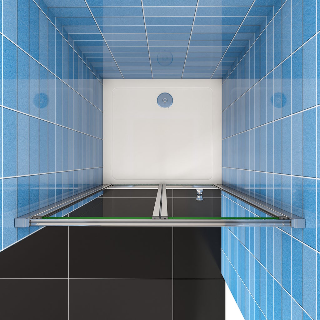 185 cm Box Doccia per Nicchia Porta a Soffietto Vetro Temperato 5 mm Trasparente Profili Cromati Lucidi 76 cm - 5