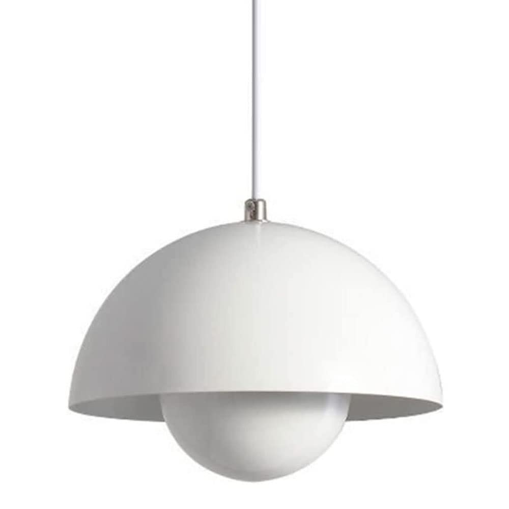 Żyrandol, nowoczesna lampa wisząca, plafon z żarówką, oświetlenie dekoracyjne do wnętrz, światło białe, 23 cm (biały)