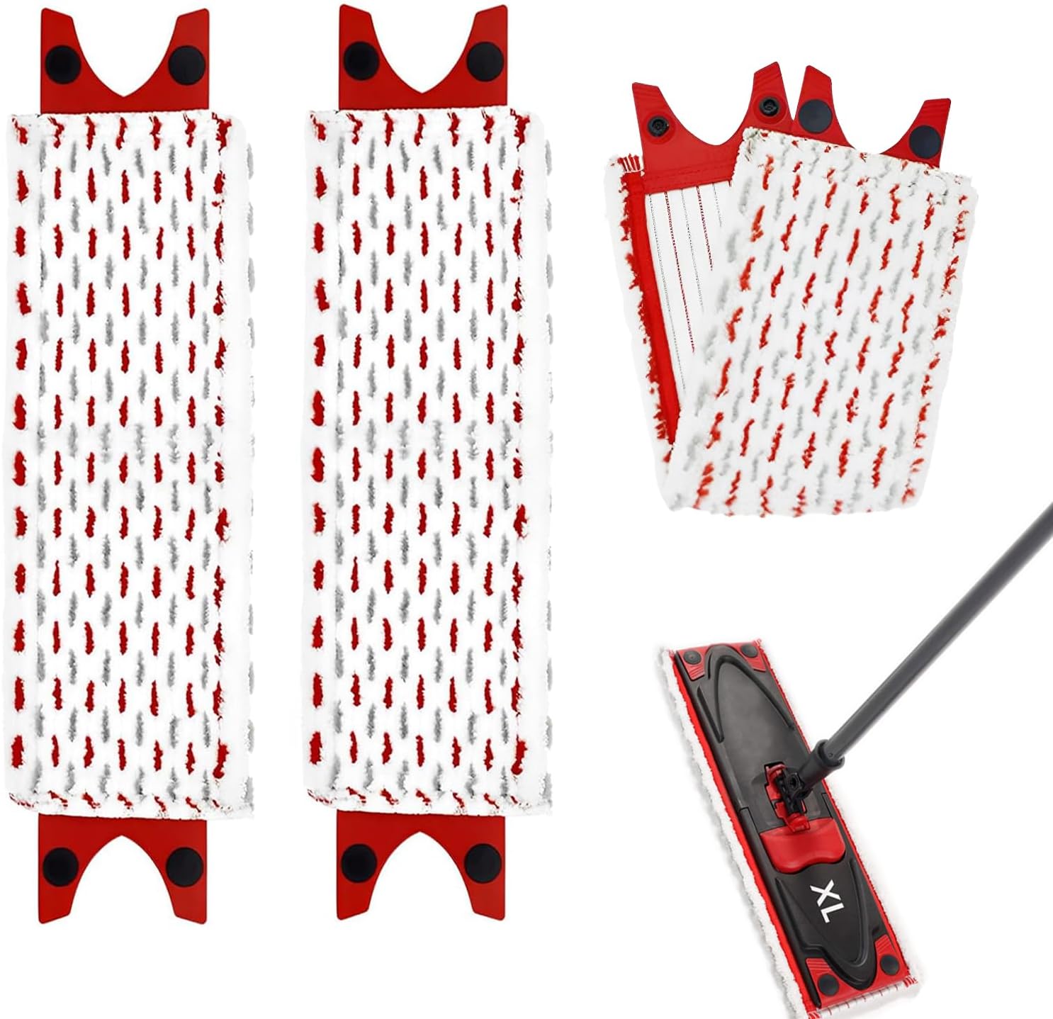 Zestaw 3-częściowych wkładów do mopa Vileda XL, zestaw z mikrofibry do mopa Vileda UltraMax XL, wkład nadający się do prania i wielokrotnego użytku
