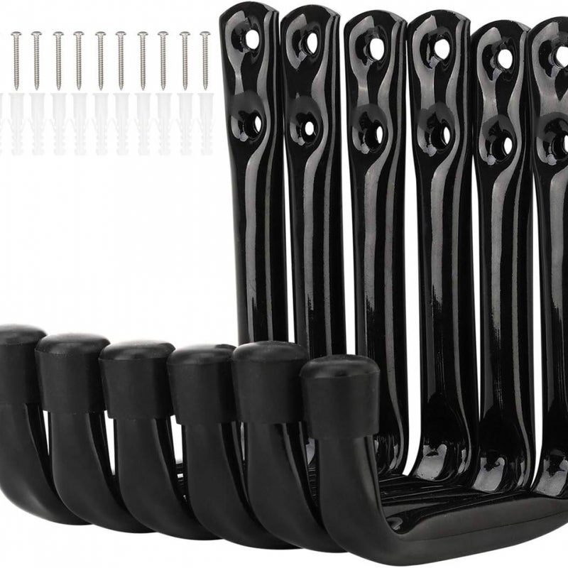 6 sztuk wytrzymałych haków J do przechowywania w garażu - 11,5 cm x 10 cm