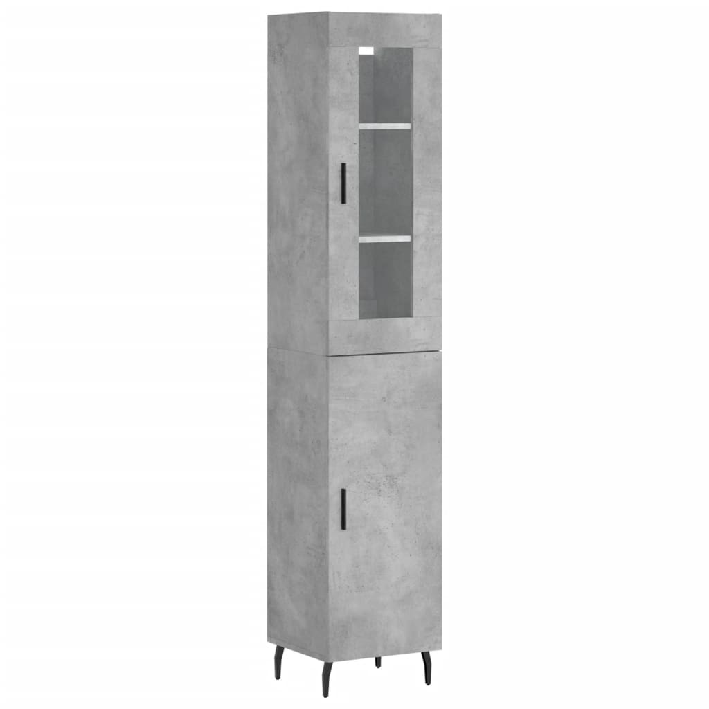 Credenza alta Grigio cemento 34,5x34x180 cm MDF - 2