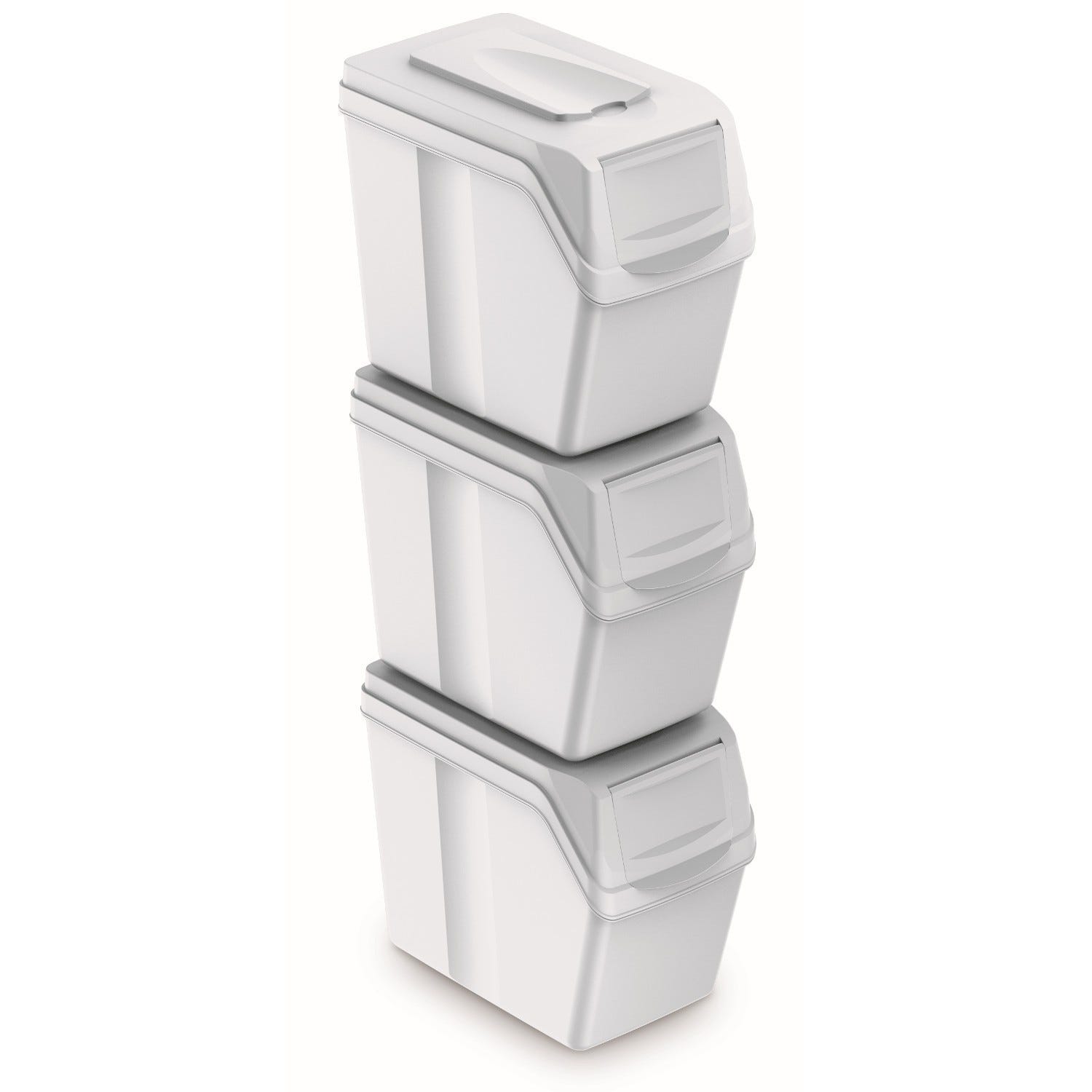 Set 3 Bidoni Per Raccolta Differenziata - 60 Litri Totali, Impilabili E Con Adesivi Colorati - Foto 7