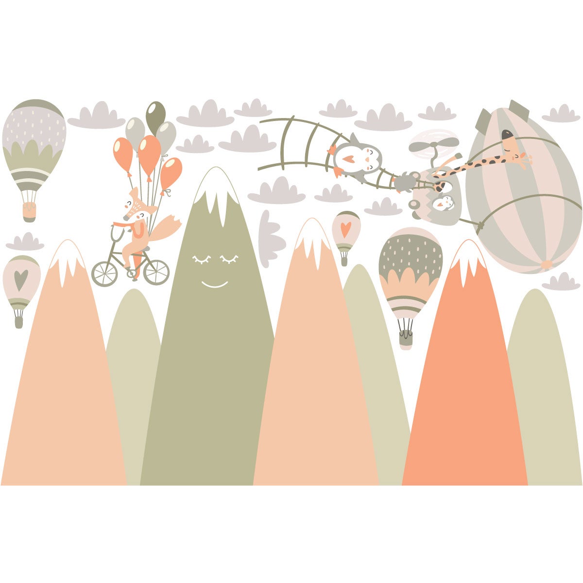 Adesivo bambino di montagna scandinavo flourishing animals - Sticker adesivo - adesivi murali - 110x165cm - 4