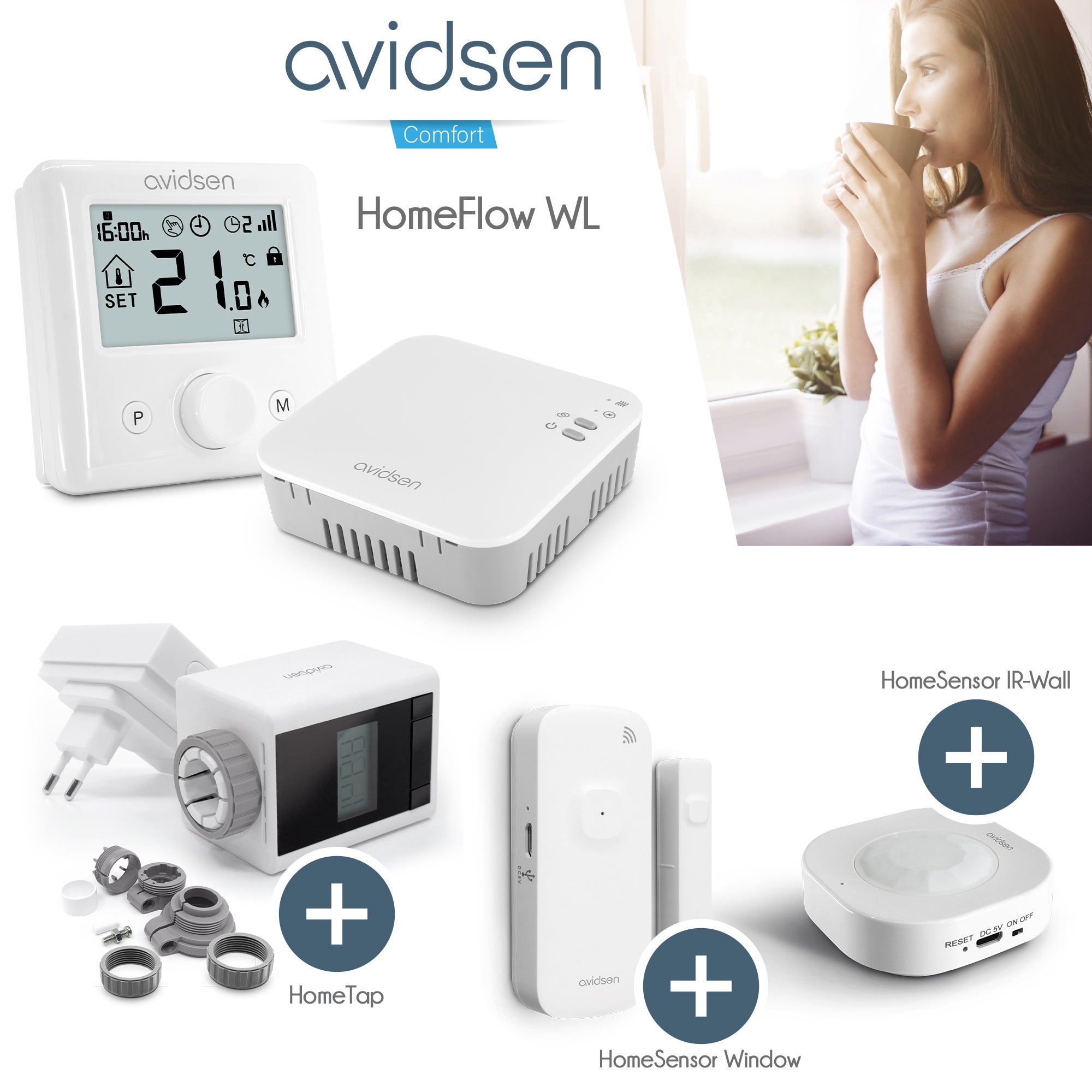 Thermostat connecté Avidsen HomeFlow WL sans fil précis 0,5C compatible Google Home et Alexa - 5