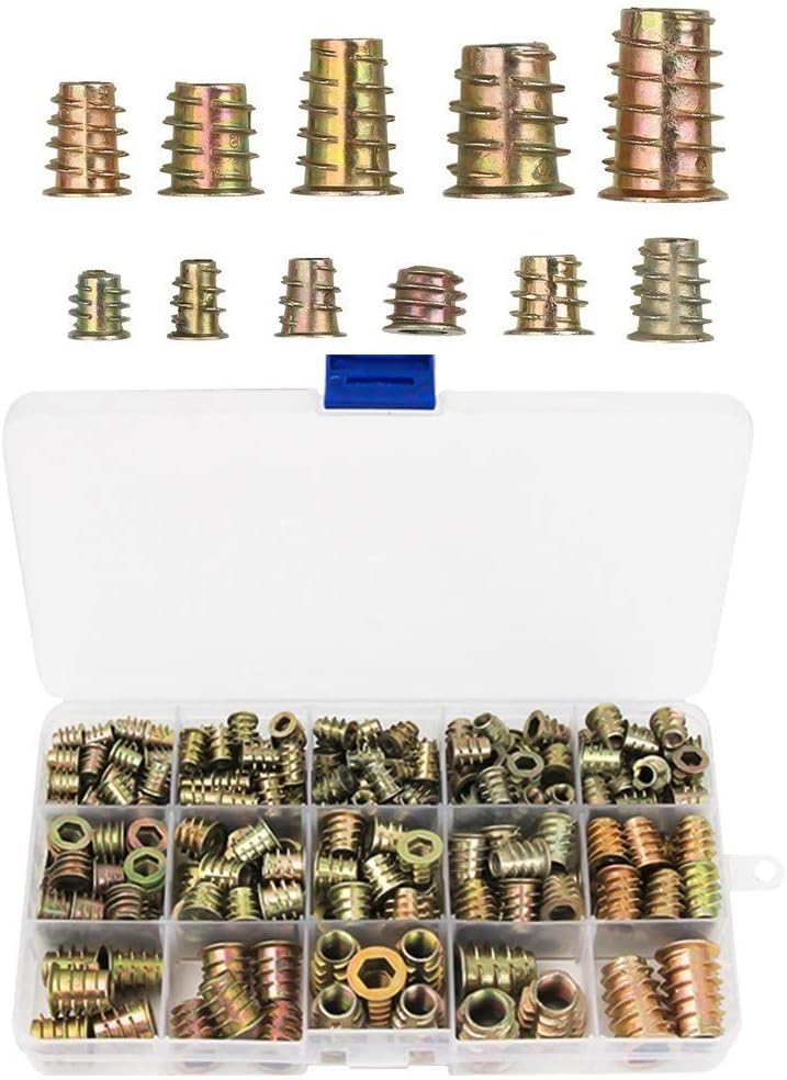 Lot De 20 Inserts Filetés Hex M8x12mm - Tête Plate, Zinc, Pour Réparation Ou Bricolage