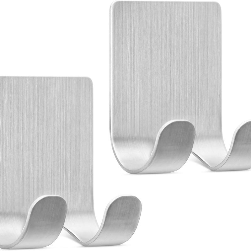 2 uchwyty na maszynki do golenia - Zestaw 2 uchwytów na maszynki do golenia z klejem 4,5 x 6,1 cm z aluminiowym haczykiem - Uchwyt na maszynki do gol