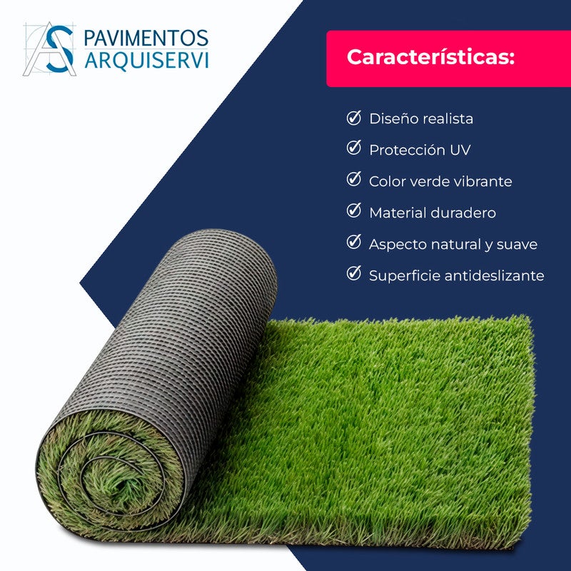 Arquiservi - Relva Caribe 35mm / Rolo 2 x 10m (20m²) Alta Densidade, Natural e Fácil de Instalar para Jardim, Terraço e Piscina - 3