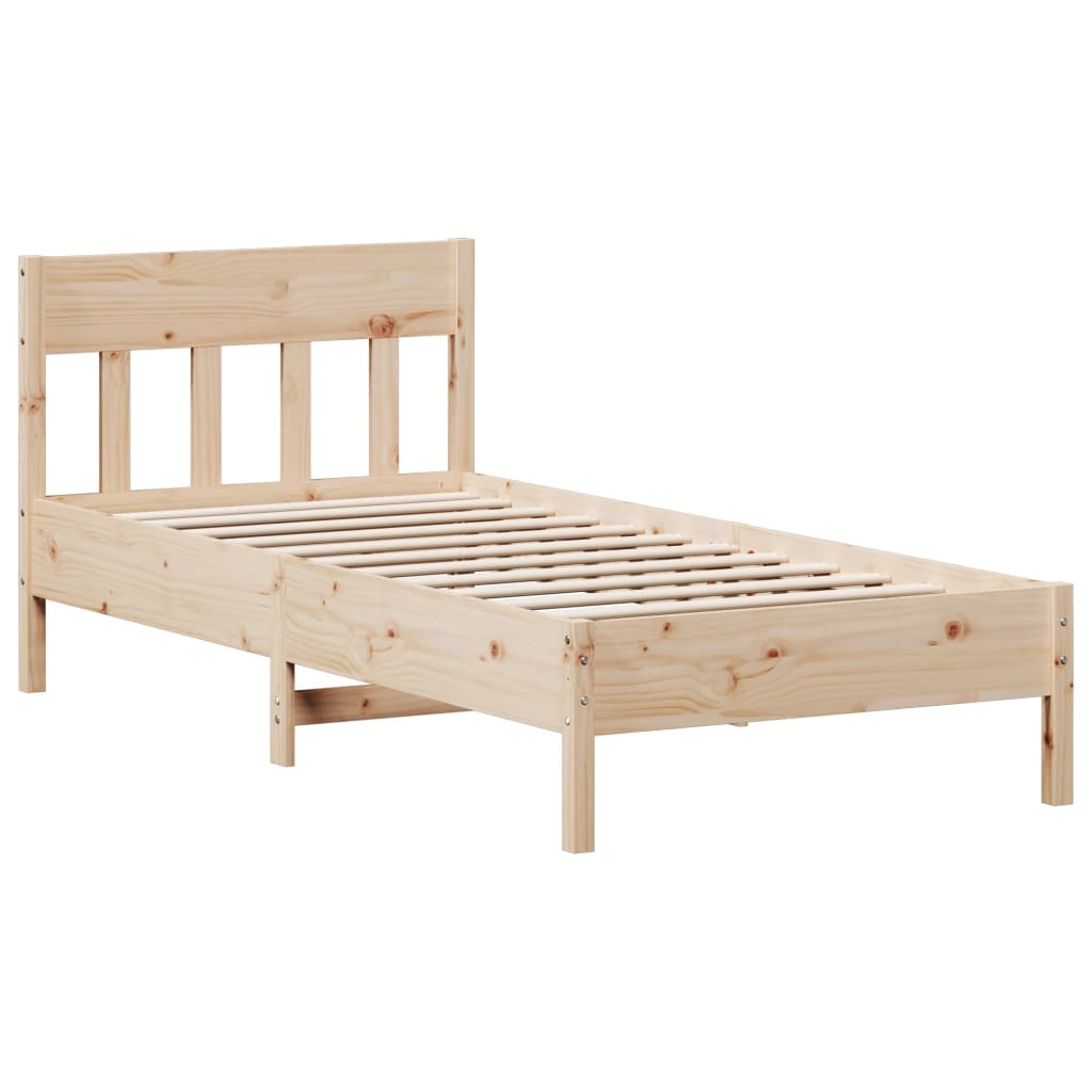 Cadre de lit sans matelas 75x190 cm bois de pin massif - COMFORTXL - 7