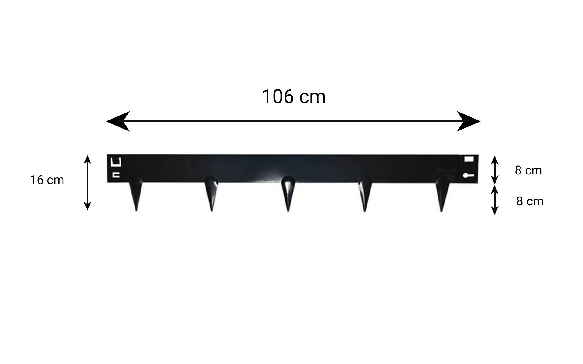 Wovar Bordure de jardin en acier noir 16 x 106 cm Flexible - Par pièce - 2