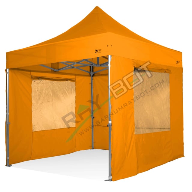 Gazebo Pieghevole 3x3 RAY BOT Arancione Professionale Con Laterali e Finestre . Tessuto Impermeabile Da 350g/m in PVC. Gazebo Rapido