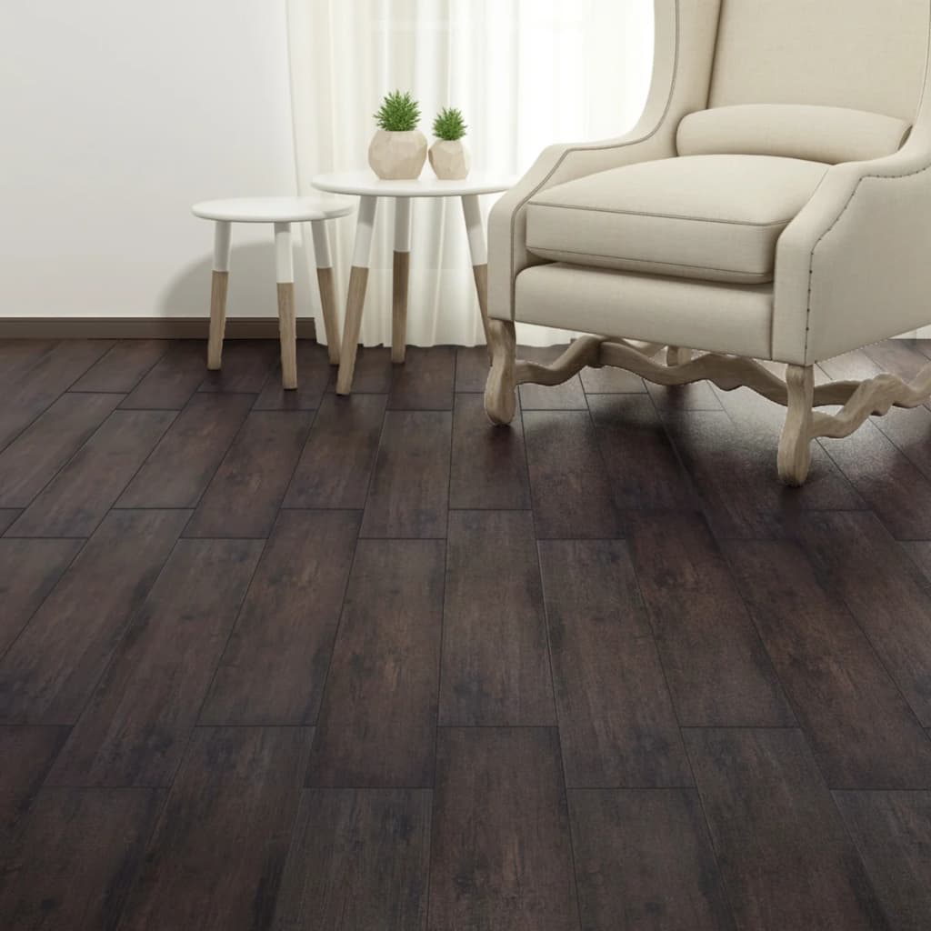 Vidaxl lamas para suelo autoadhesivas pvc marrón oscuro 5,21 m² 2 mm
