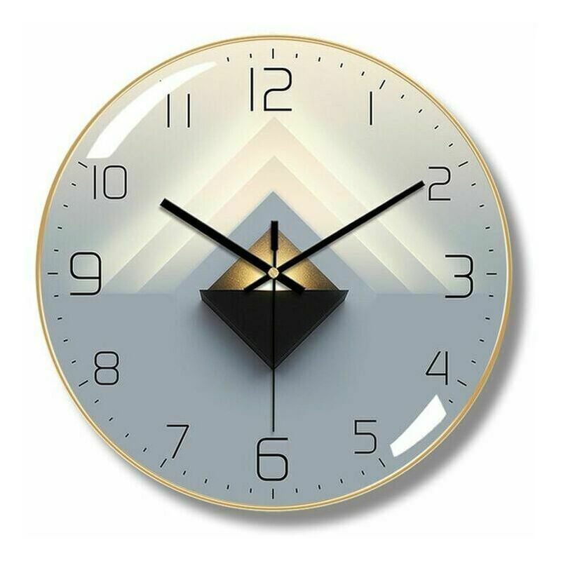 Moderne Horloge Murale Silencieuse,Pendule Murale de 30 cm de Diamètre, Horloge Murale Ronde Numérique à Quartz (Noir) - 4