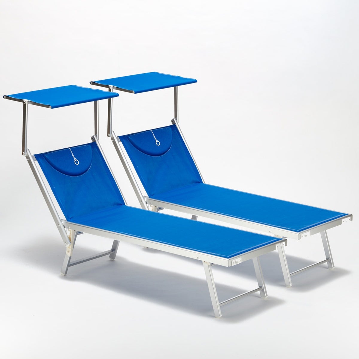 2 transats de plage bain de soleil professionnels en aluminium Santorini - 5