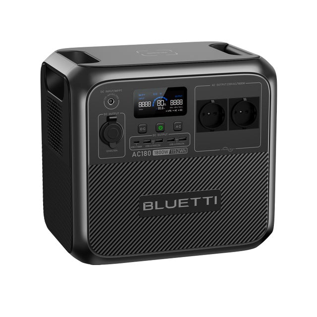 Générateur Électrique Portable BLUETTI AC180, 1152Wh Batterie LiFePO4,0-80% en 45 Min,Station d’énergie Portable pour Camping,Voyage, Panne de Courant