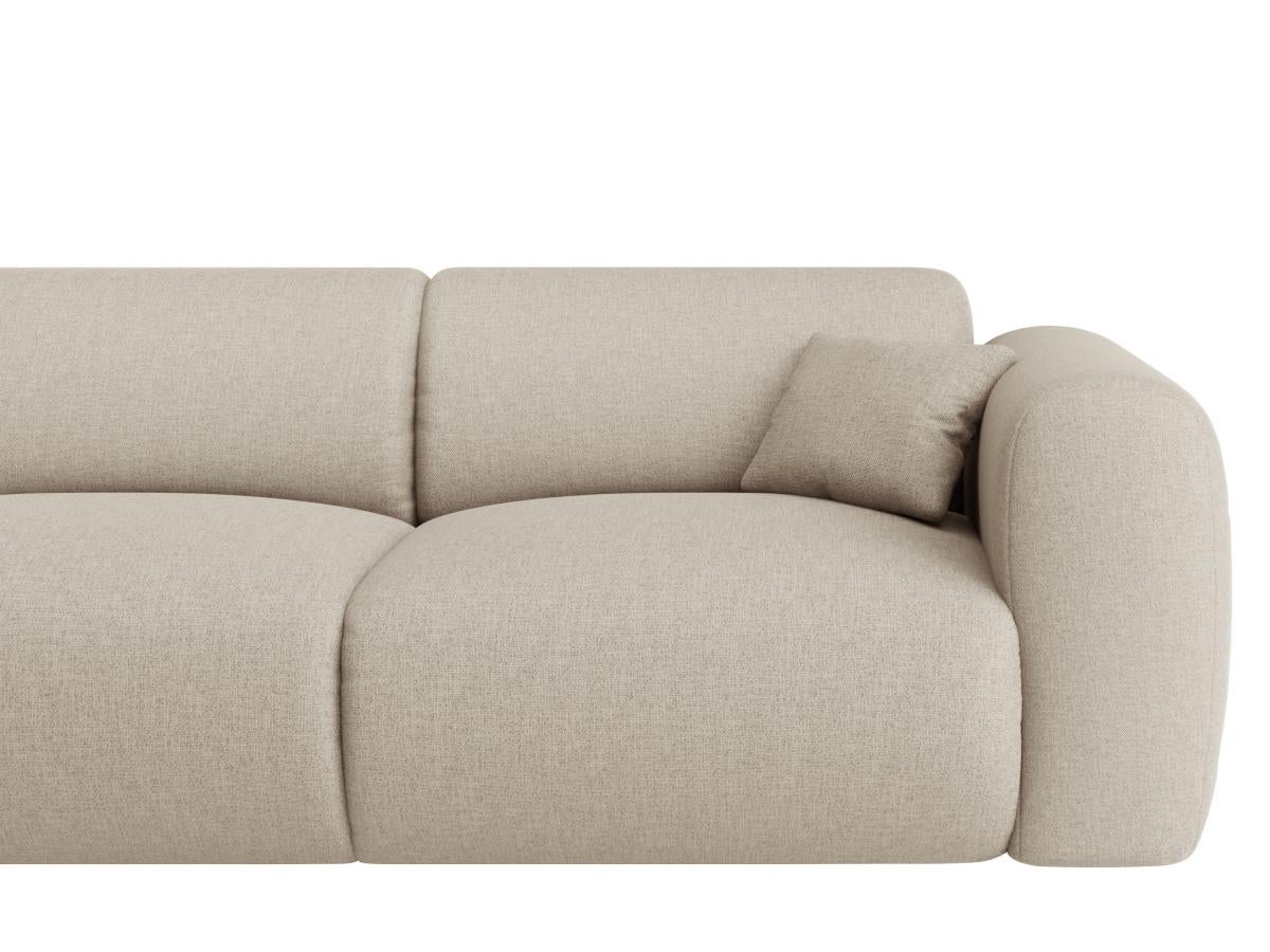 Grand canapé d'angle gauche en tissu chiné beige POGNI de Maison Céphy - 7
