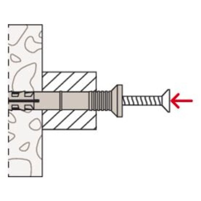 Boîte de 200 chevilles à clou - N5x25/1F - Avec collerette épaisse - Tête fraisée - 7