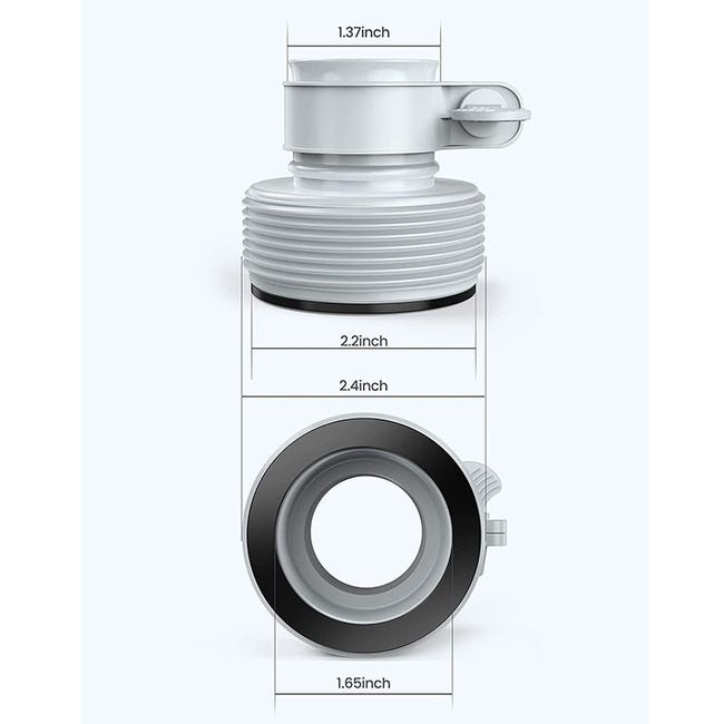 Adaptateur de type B pour piscine (3 pièces, 32 mm et 38 mm), adaptateur de tuyau pour piscines INTEX, adaptateur de tuyau de rechange pour pompes et - 2