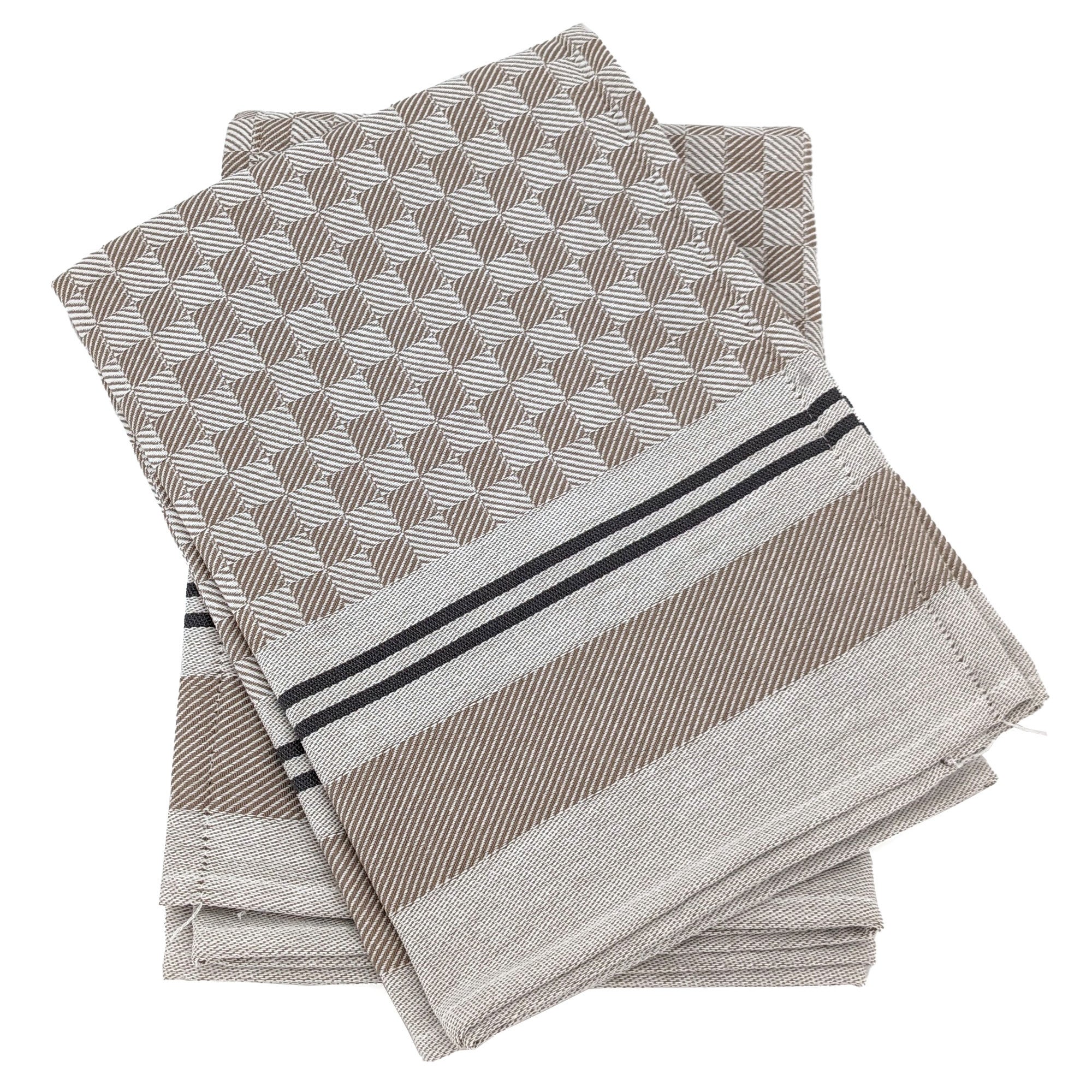 Lot De 2 Torchons De Cuisine Pur Coton 50x50 Cm FORMENTERA Beige