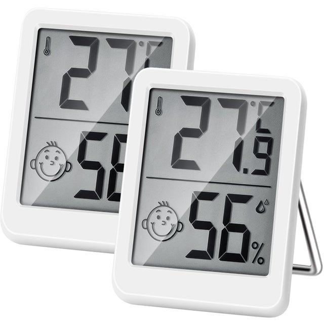 Thermomètre et hygromètre d'intérieur numérique de haute précision, moniteur de température et d'humidité, indicateur thermo-hygromètre (2 pièces)