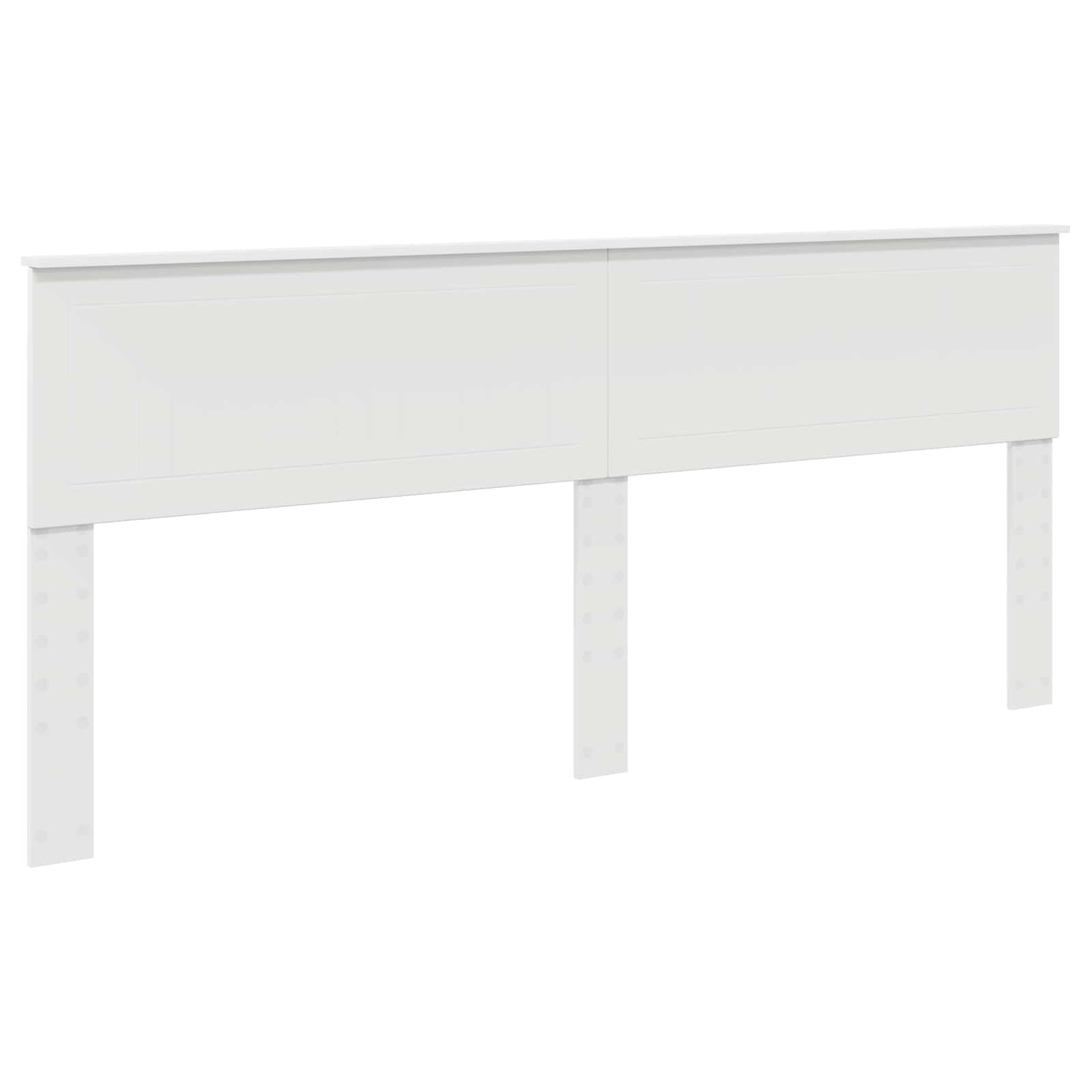 Cadre de lit avec tête de lit blanc 200 x 200 cm en pin massif - 6