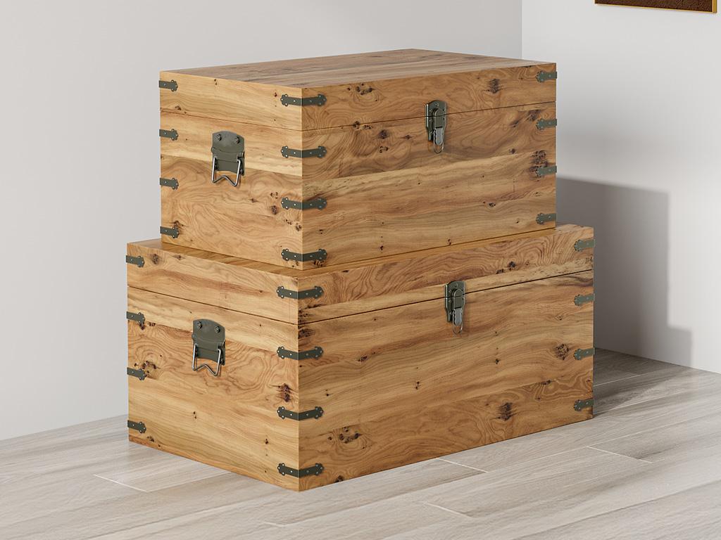 Lot De 3 Malles Métal Cogex - 70L, 100L, 150L | Gris, Cadenassables, Charge 150-220kg