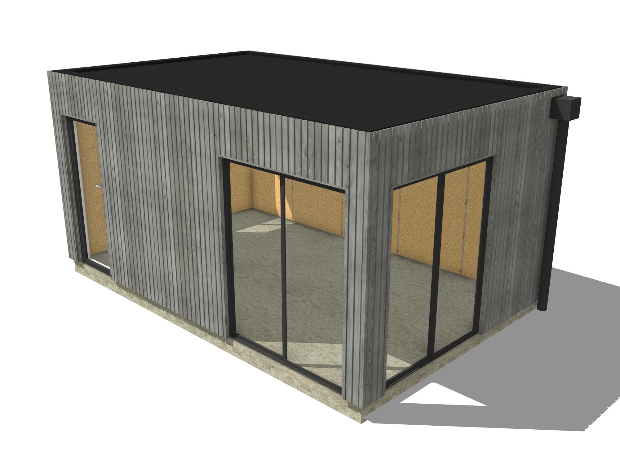 Extension maison en bois en bois 5,5 x 3,5 x 2,7 m - 2