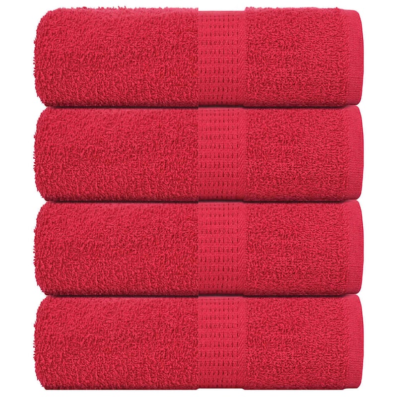 Ręczniki, FROGN, 4 szt., czerwone, 30x30 cm, 360 g/m² vidaXL