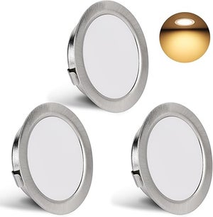Set Da 3 Faretti LED Da Incasso Ultrapiatti – Cromo Spazzolato, 3W 3000K, Dimmerabile, Foro 53-70mm - Foto 1