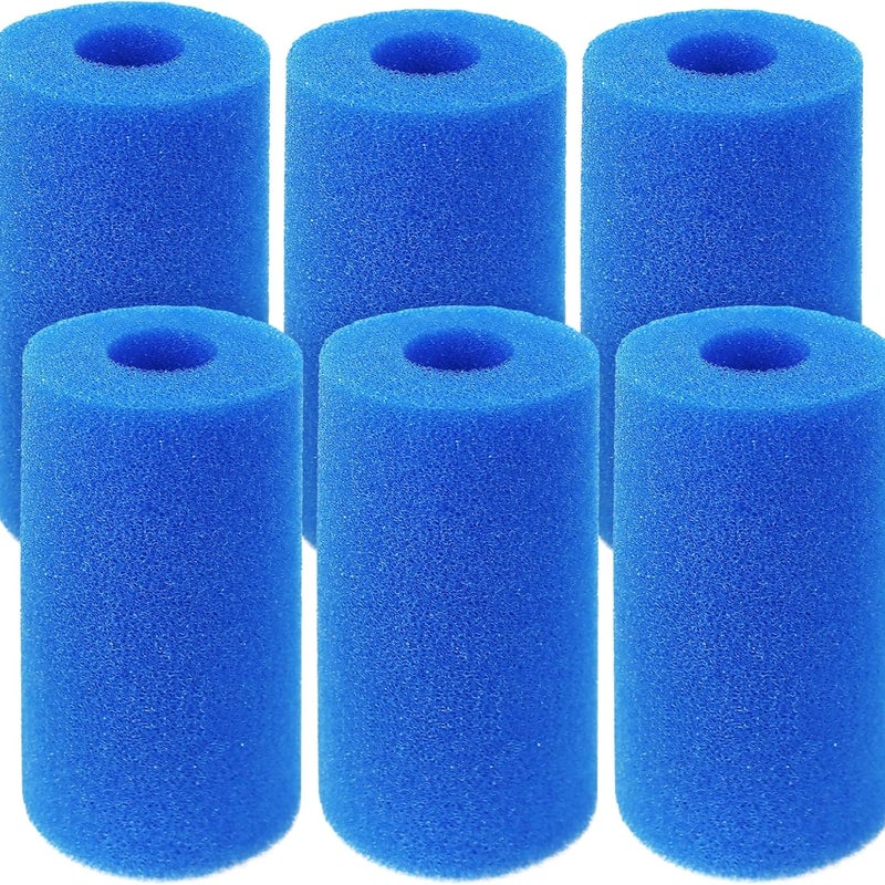 Gąbka filtracyjna, wielokrotnego użytku i zmywalny wkład filtracyjny z pianki, do basenu Intex typu A, akwarium, spa (6 sztuk)