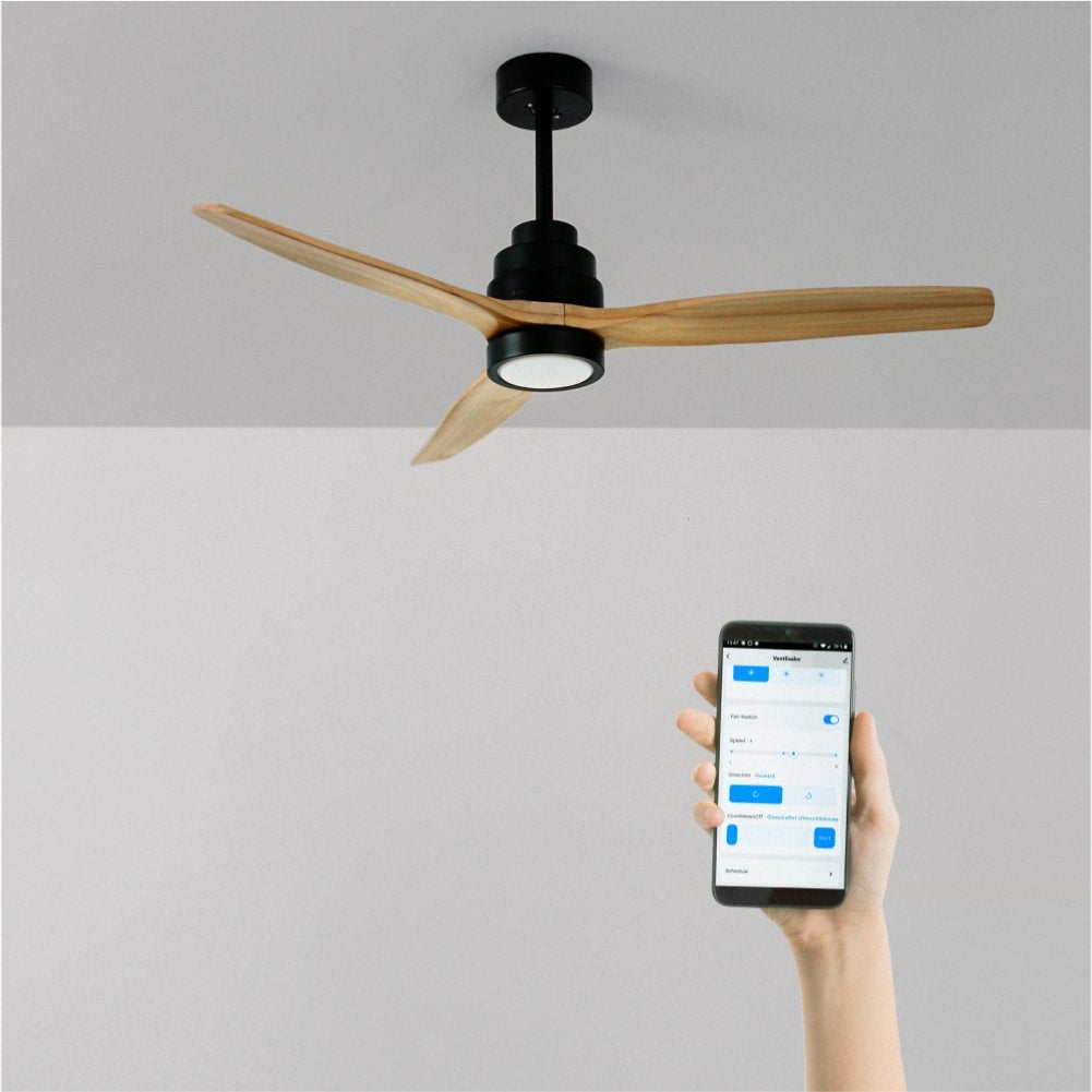 FARO 33809WT - Ventilateur Plafond HEYWOOD L Bois/noir 132 Cm WT Telecommand Img Fa33809wt 07 Fd 11
