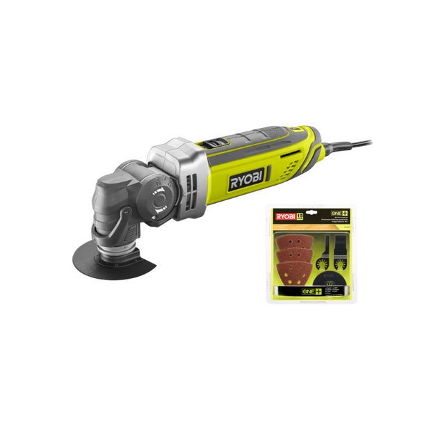 Pack RYOBI Outil multifonctions RMT300-SA - 300W - sac de transport - kit spécial bois 15 pièces - RAK15MT
