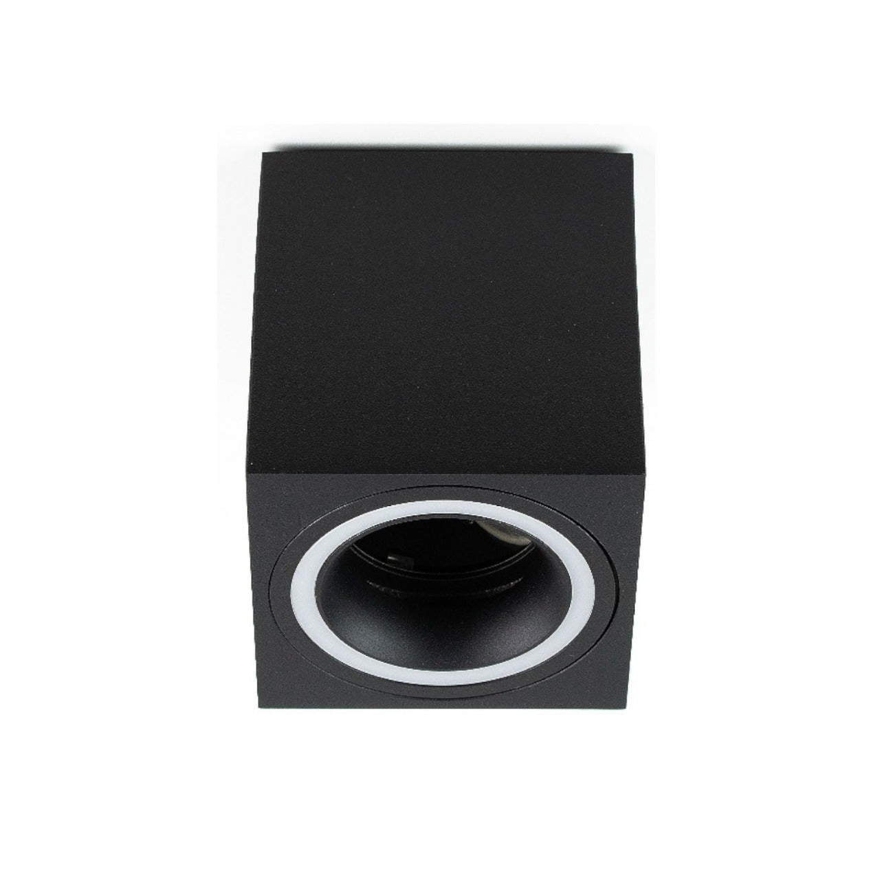 Oprawa natynkowa sufitowa Halis SQ Black GU10 kwadratowa czarna, biały pierścień EDO SOLUTIONS