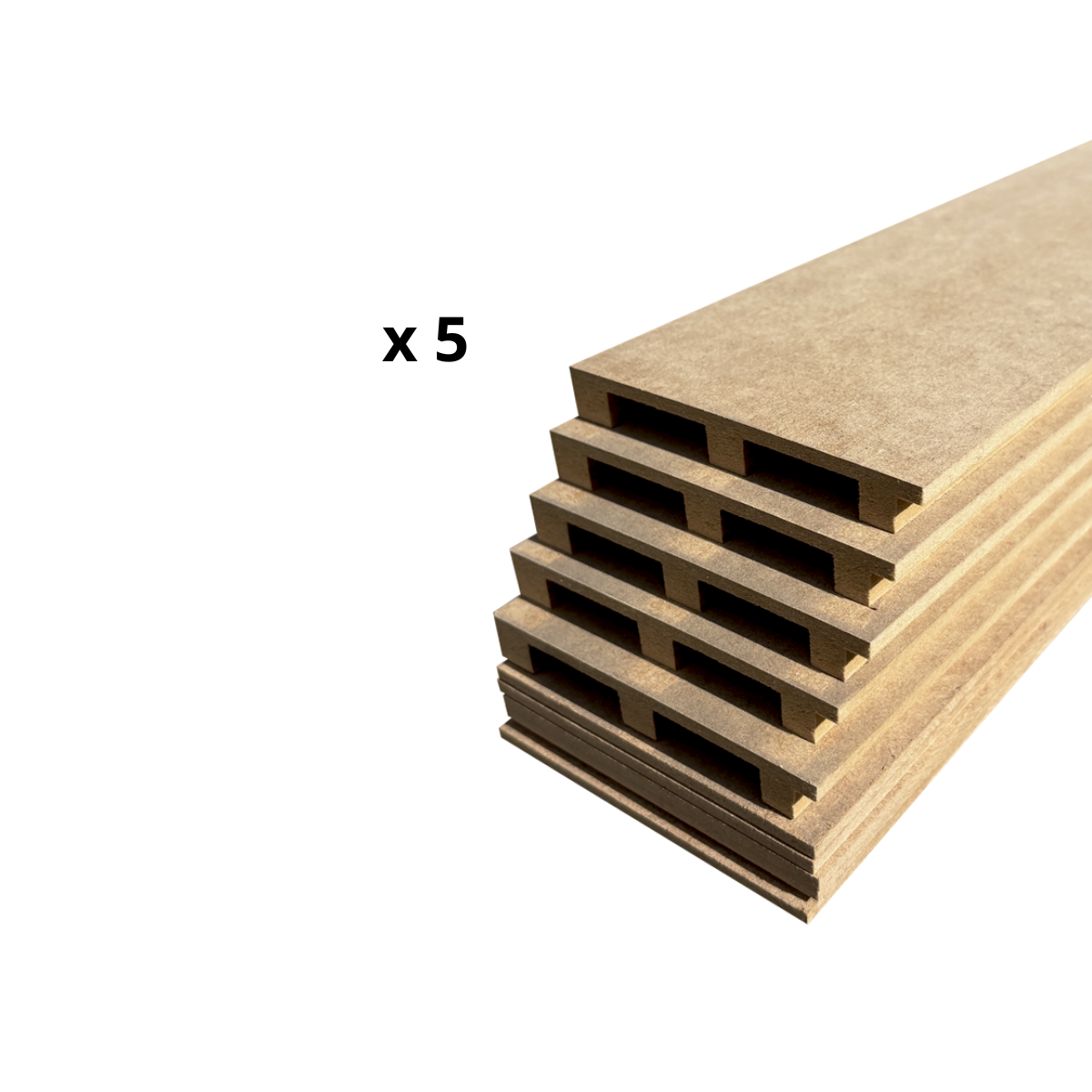 Lot de 5 Plinthes MDF Passes-câbles à couvercle, L.2.44 m x H.10.8 cm, Ep.18 mm - 2