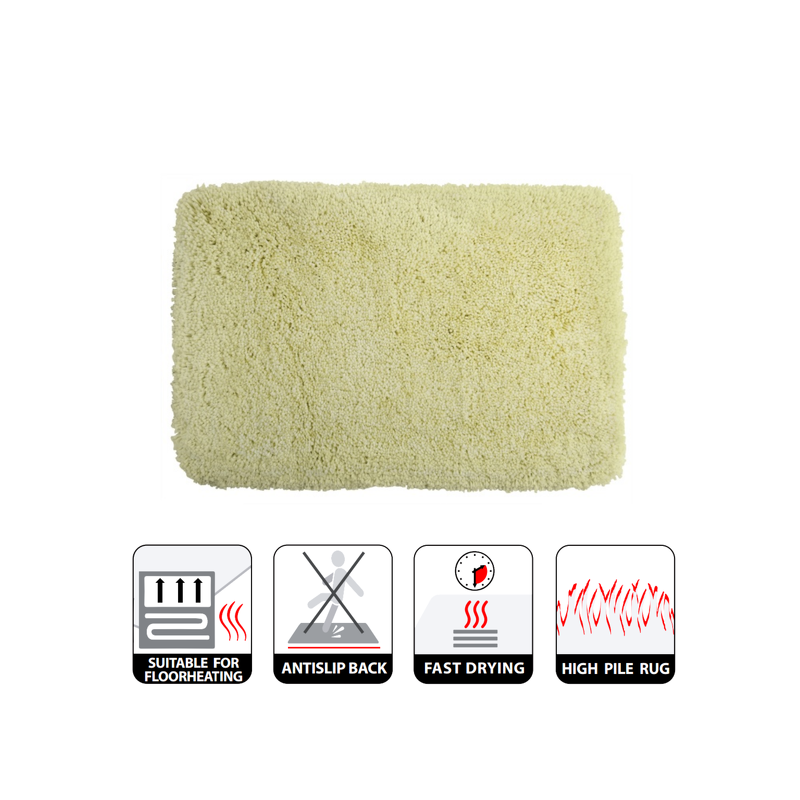 Tapis de bain Microfibre HIGHLAND 55x65cm Jaune Clair Spirella - 4