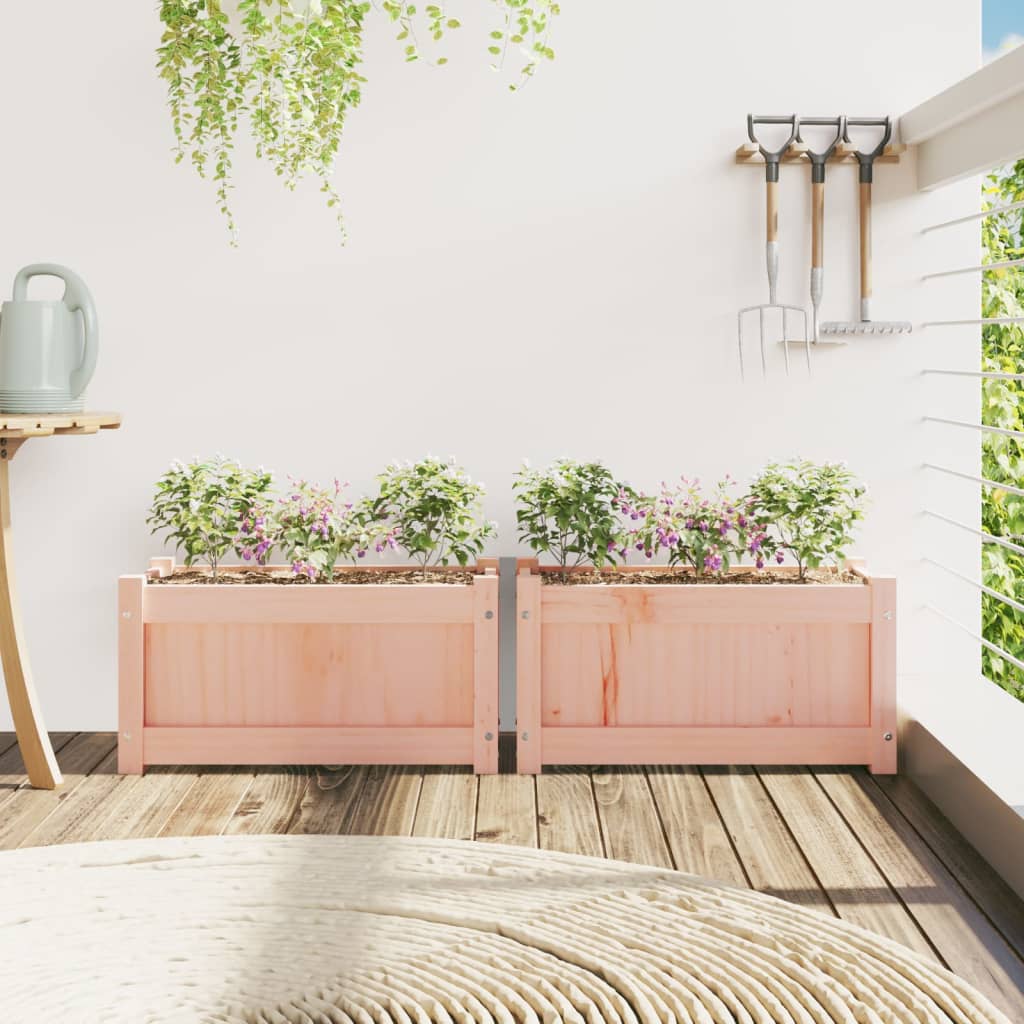 Lot de 2 Jardinières - Bac à Fleurs - Pot De Fleurs bois massif douglas n2222l - 3